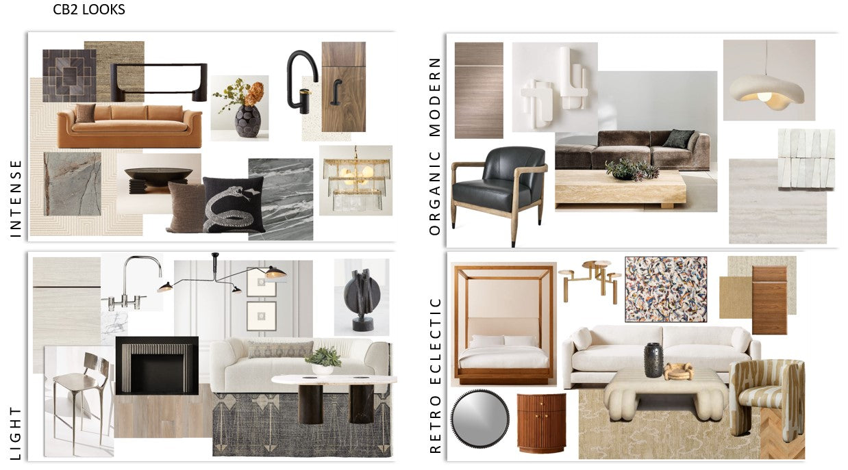 CB2 Style Virtual Interior Design Package Whole House up to 6000 SF